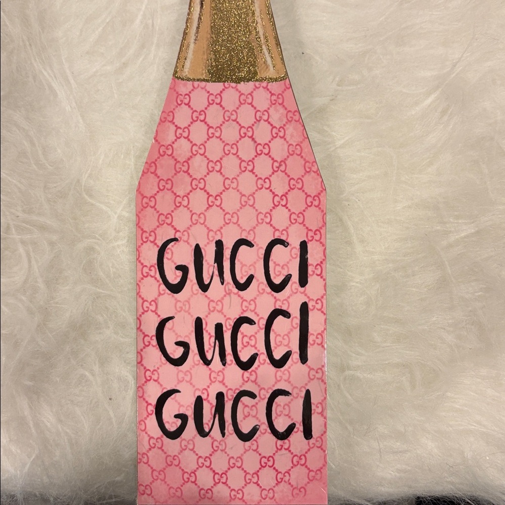 New 🥂 Gucci Luxury Champagne Bottle Home Wood Fashion Decor - Picture 3 of 6
